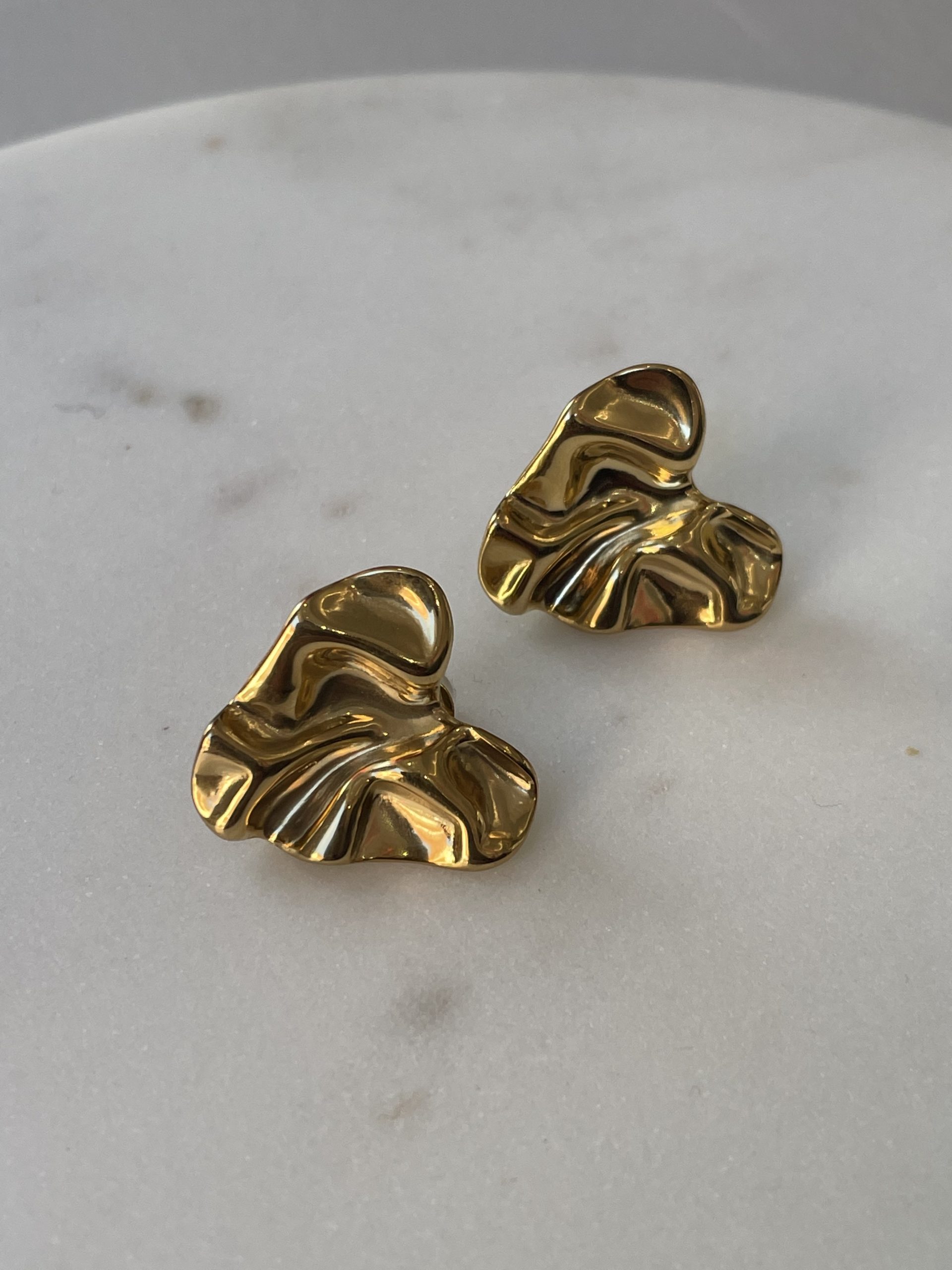 75B18CE0-9298-42DD-88C9-A72B54585001 Crumpled Heart Earrings - Image 1