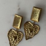 Golden Ember Heart Earrings