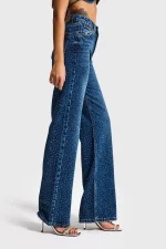 Wide Leg Rhinestone Denim - Image 4