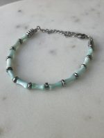 Aqua Pearl Line Bracelet