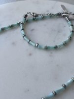 Aqua Pearl Line Bracelet - Image 3