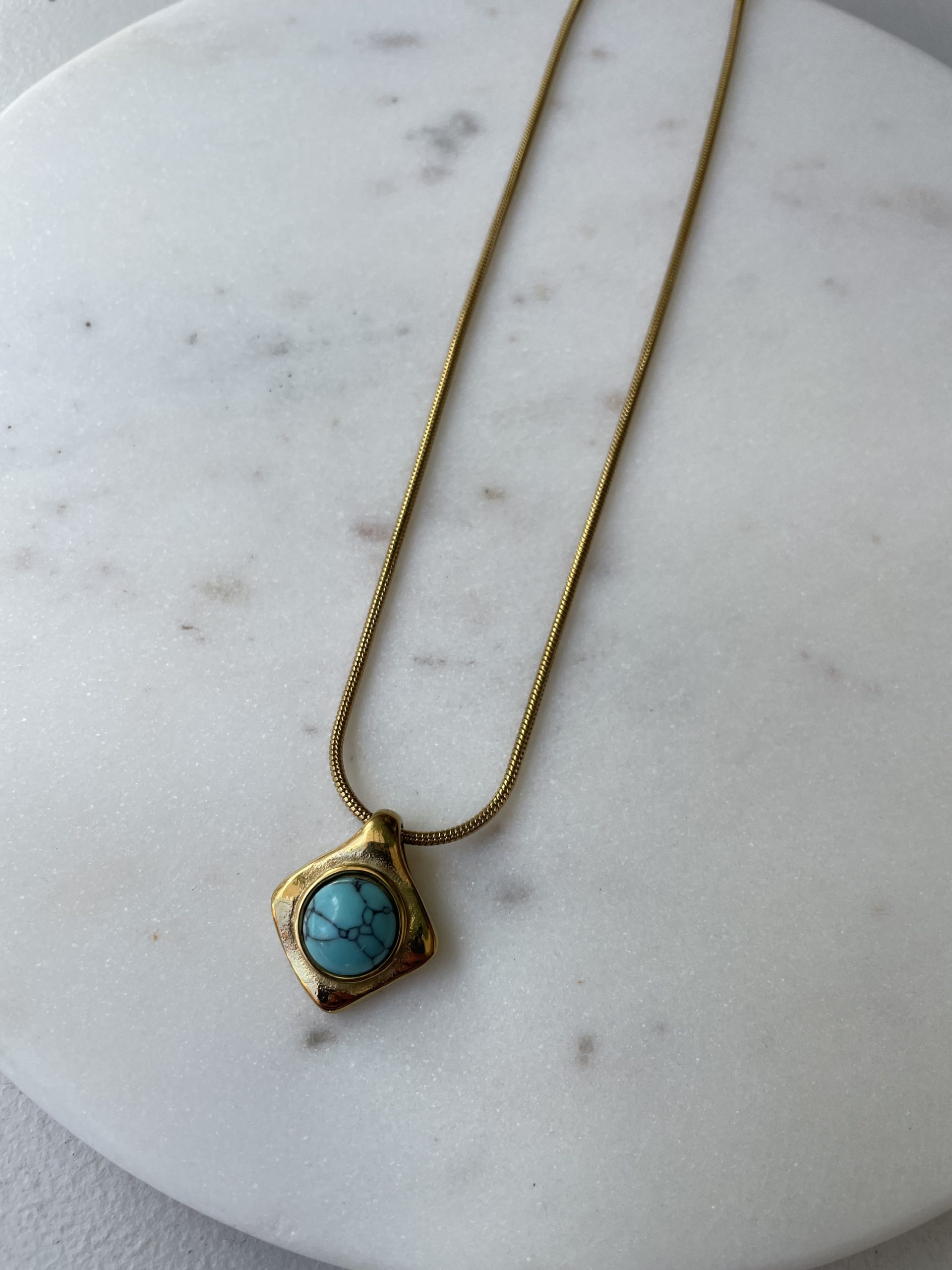 EF0C943D-6C52-4C64-8A8E-C0259A274AC8 Golden Turquoise Necklace - Image 1