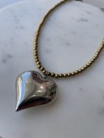 Silver Pulse Heart Necklace